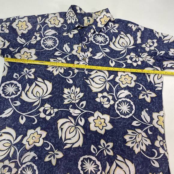 Kahala Men's Floral Button-Up Shirt Blue Size 2XL XXL Handcrafted Hawaiian - Picture 5 of 7